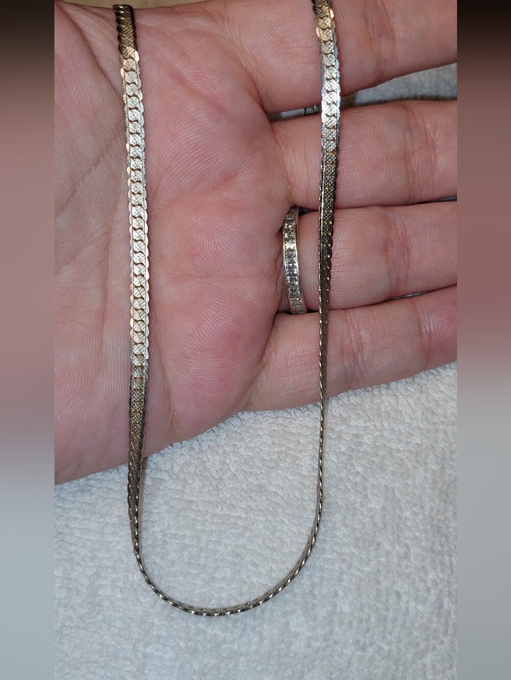 Elegant Women's SilverTone Herringbone Necklace